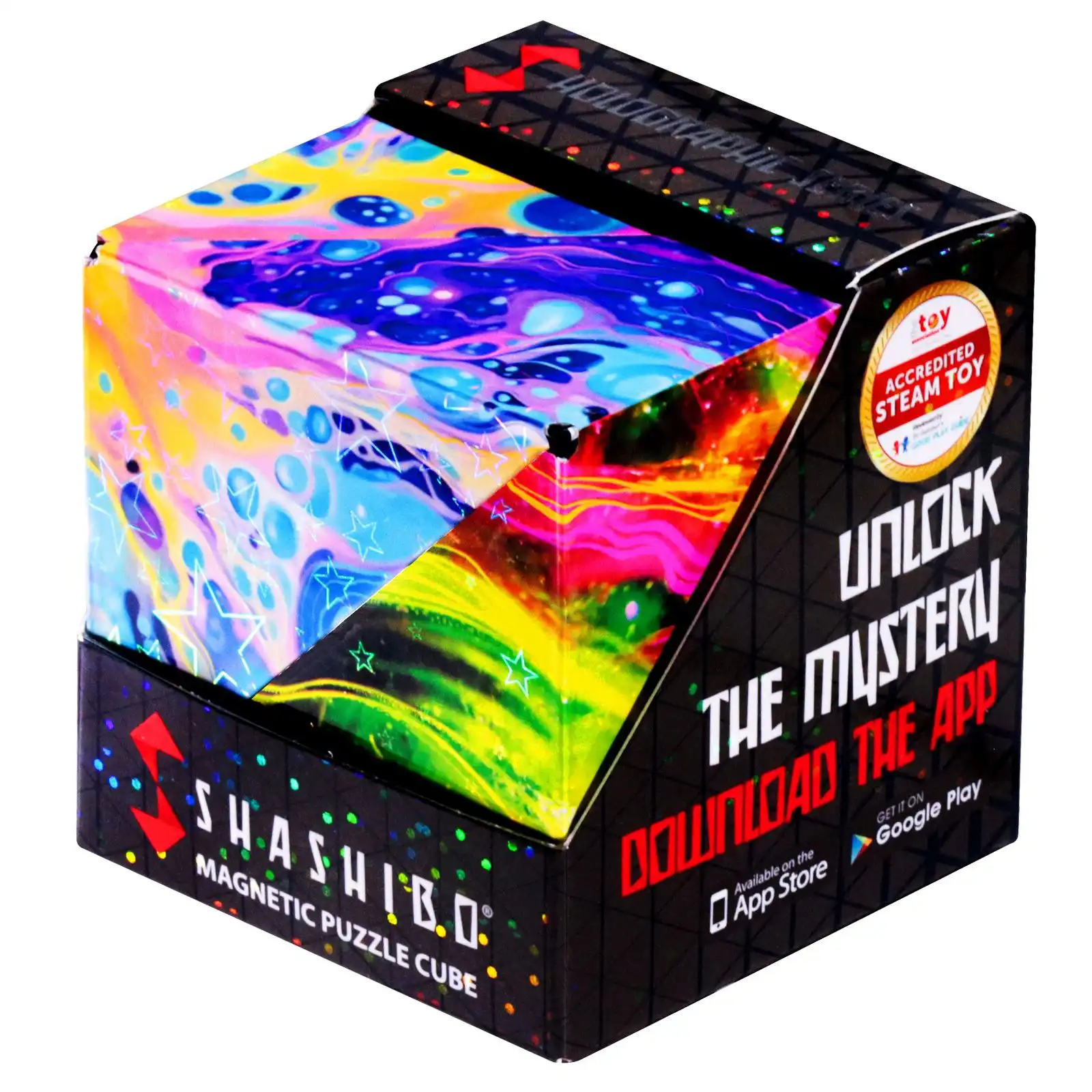 Shashibo Cube - Geometrischer Magnetwürfel - magnetisches 3D-Lernpuzzle - geometrisches Spielzeug für Kinder und Erwachsene 